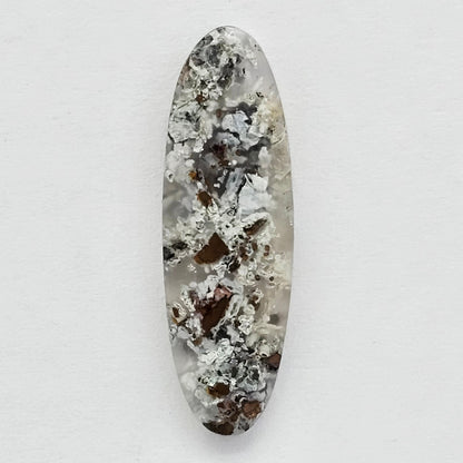 Chalcedony with Native Copper Agate Cabochon