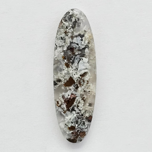 Chalcedony with Native Copper Agate Cabochon