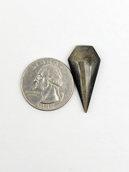 Obsidian Long Shield Cabochon