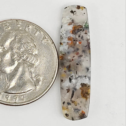 Chalcedony with Native Copper Agate Cabochon