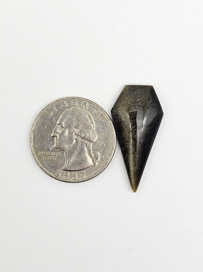 Obsidian Long Shield Cabochon