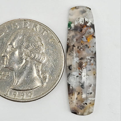 Chalcedony with Native Copper Agate Cabochon