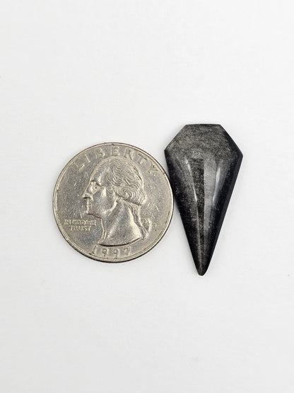 Obsidian Long Shield Cabochon