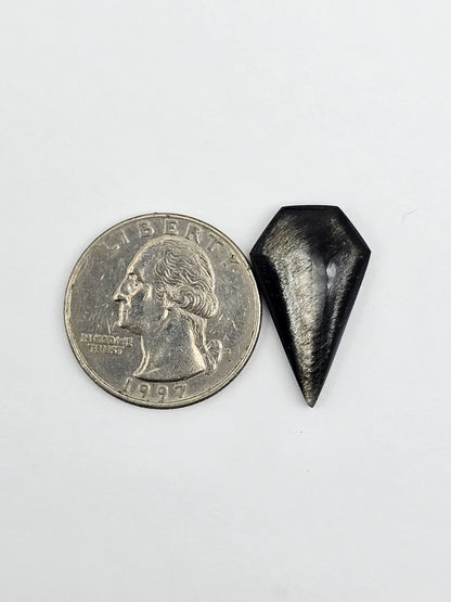 Obsidian Long Shield Cabochon