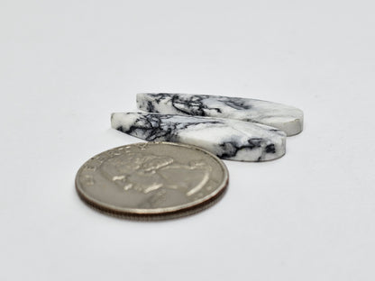 Snow Agate Cabochon Pair