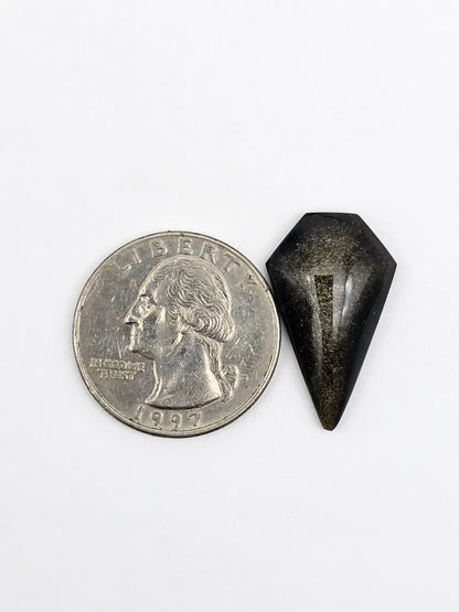 Obsidian Long Shield Cabochon