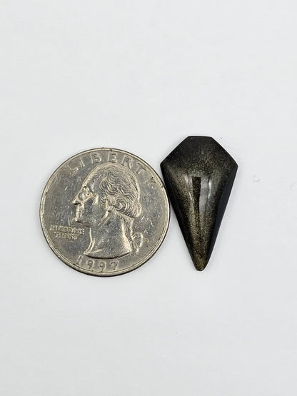 Obsidian Long Shield Cabochon