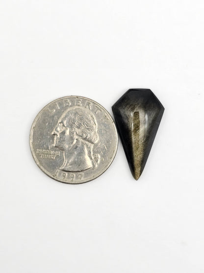 Obsidian Long Shield Cabochon
