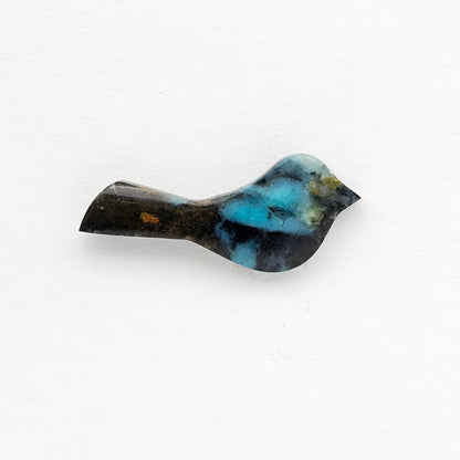 Blue Opalized Wood Bird Cabochon