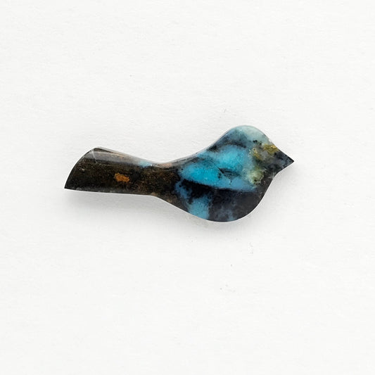 Blue Opalized Wood Bird Cabochon