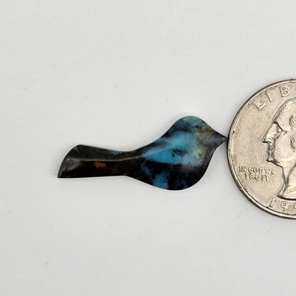 Blue Opalized Wood Bird Cabochon