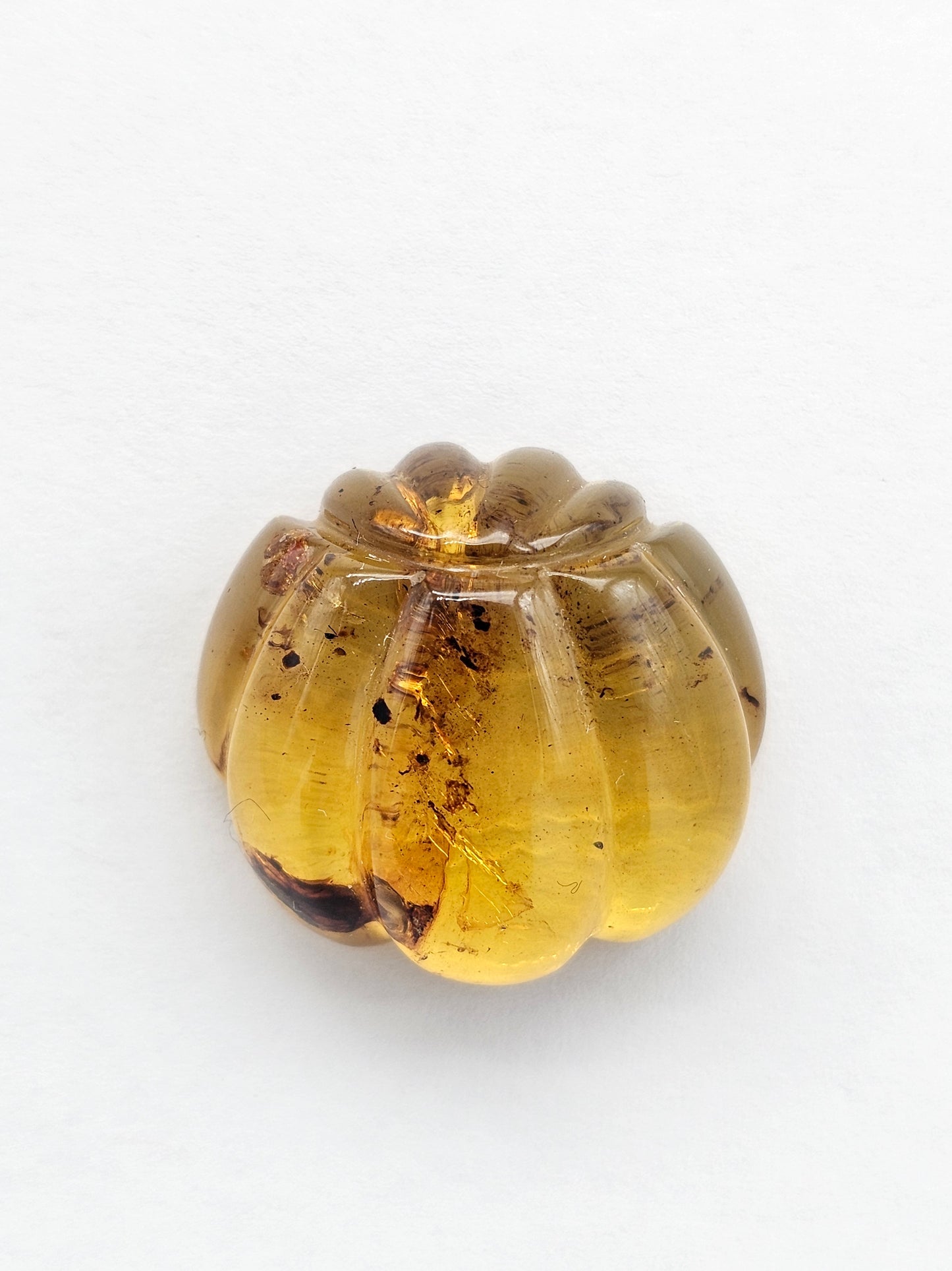 Real Amber Pumpkin with Insect Inclusion