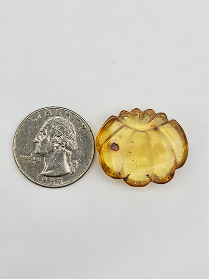 Amber pumpkin cabochon