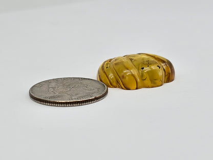 Amber pumpkin cabochon