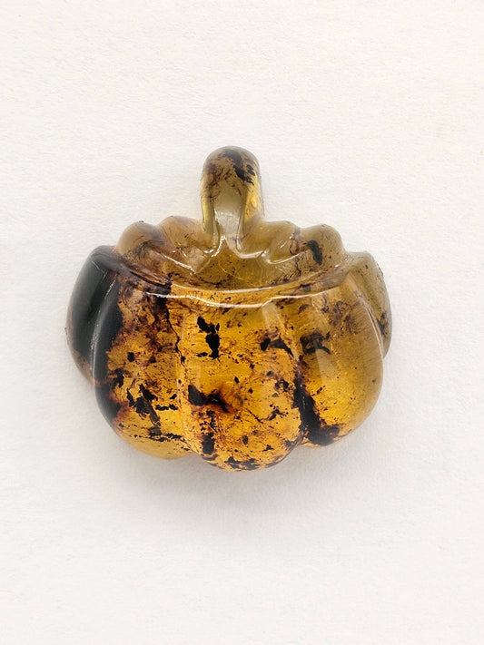 Amber pumpkin cabochon
