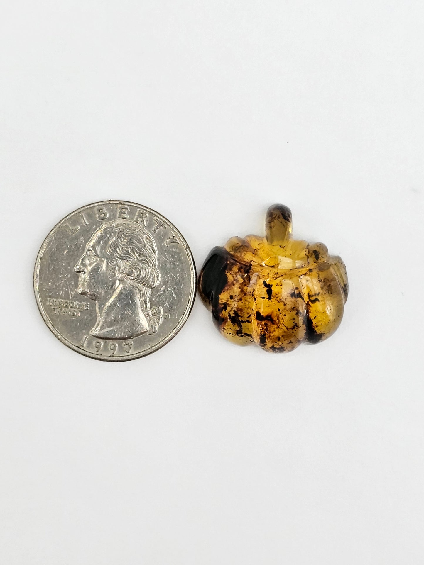 Amber pumpkin cabochon