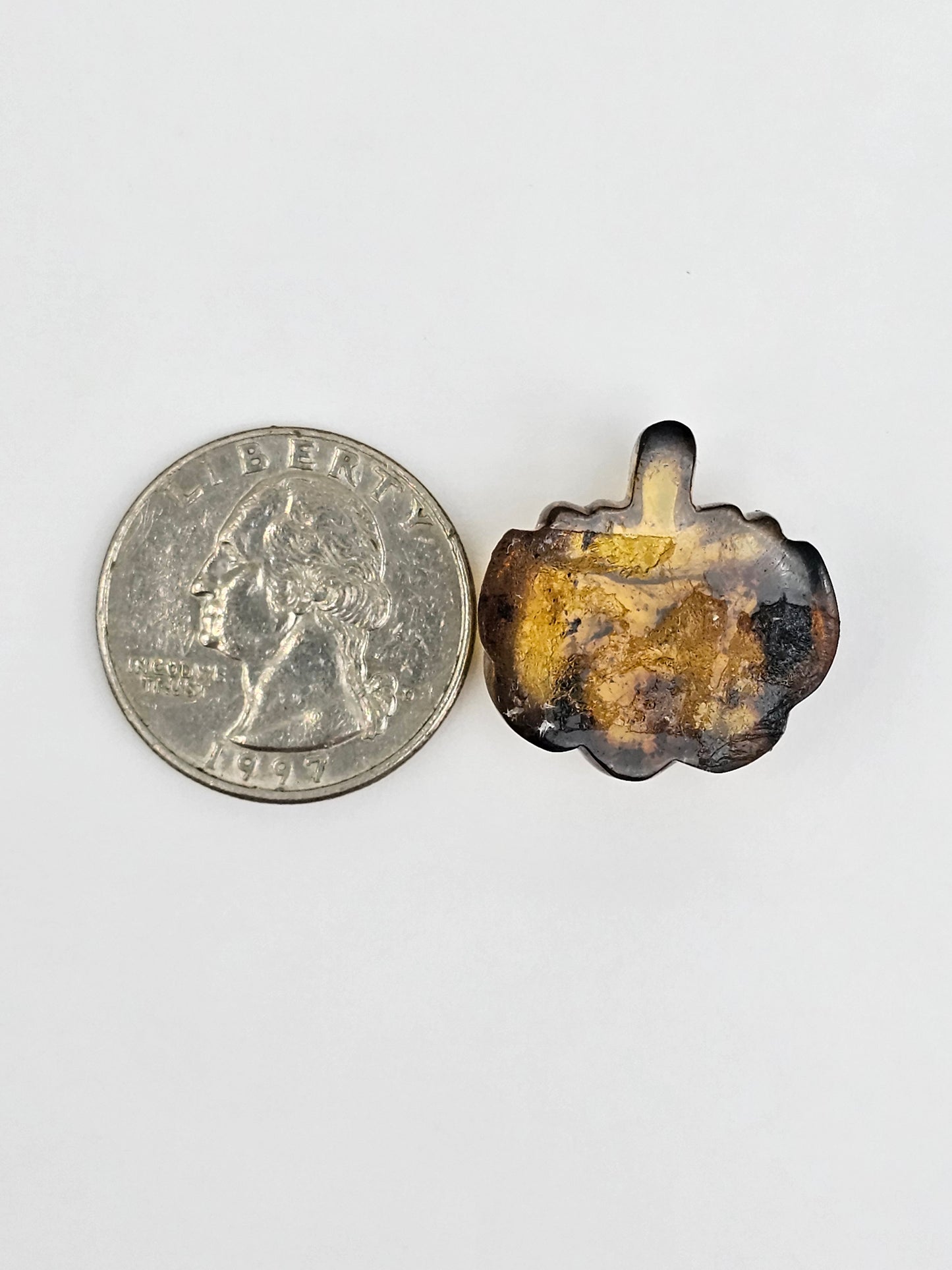 Amber pumpkin cabochon