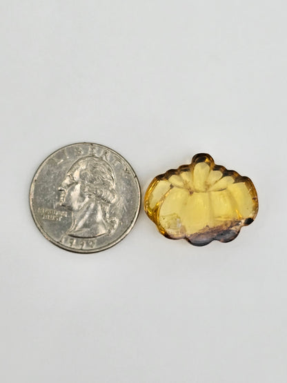 Amber pumpkin cabochon