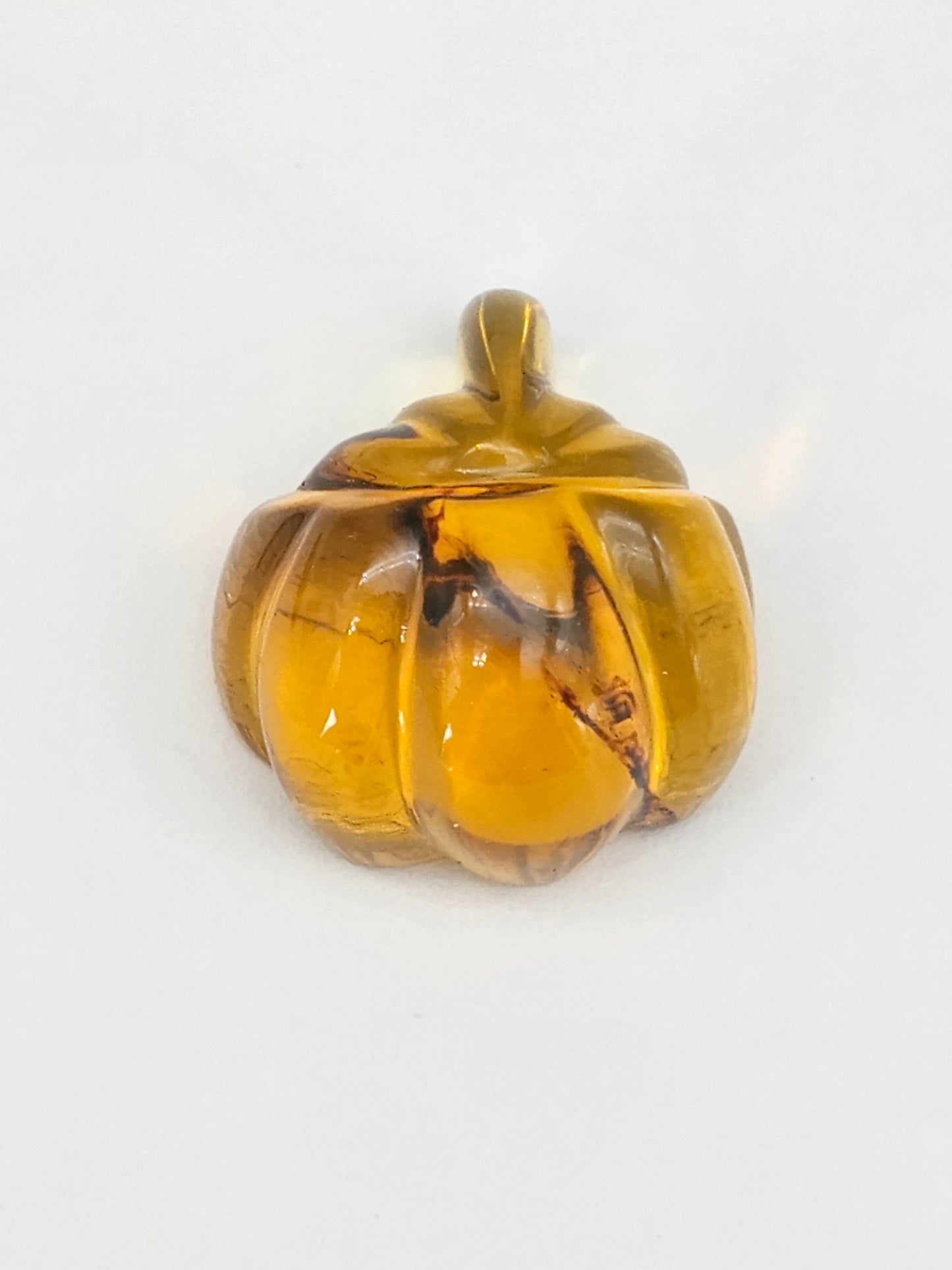 Amber pumpkin cabochon