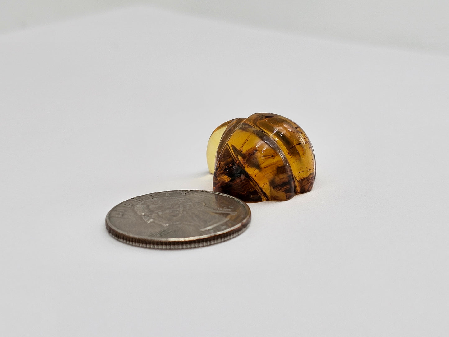 Amber pumpkin cabochon