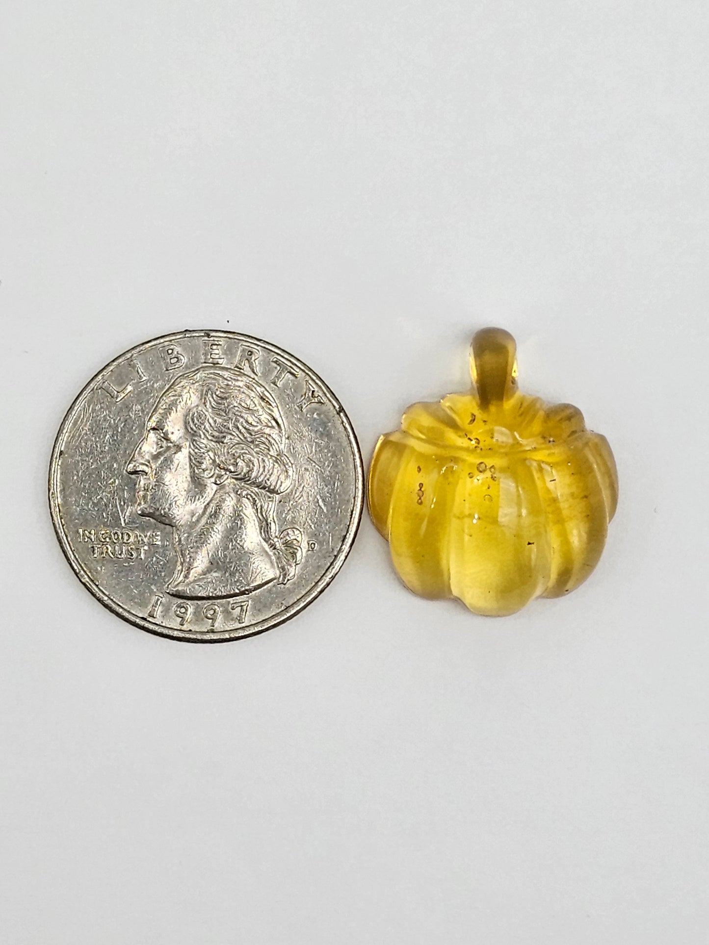 Amber pumpkin cabochon