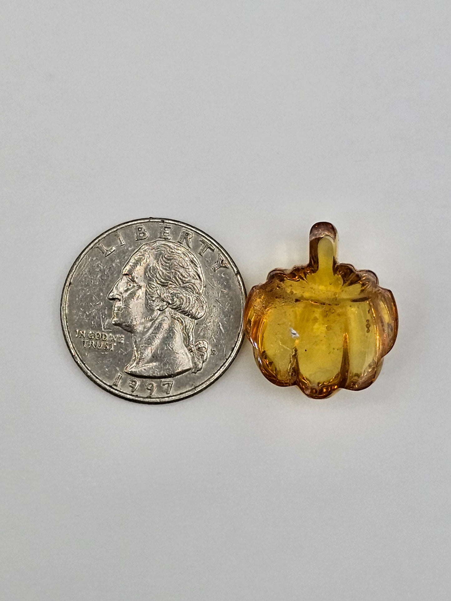 Amber pumpkin cabochon