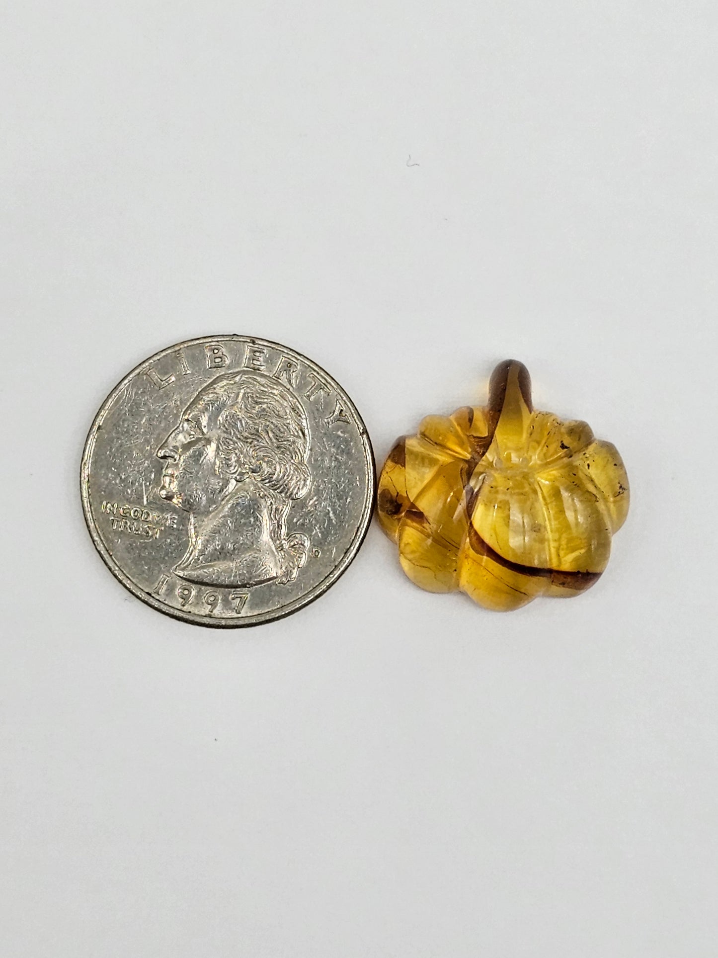 Amber pumpkin cabochon