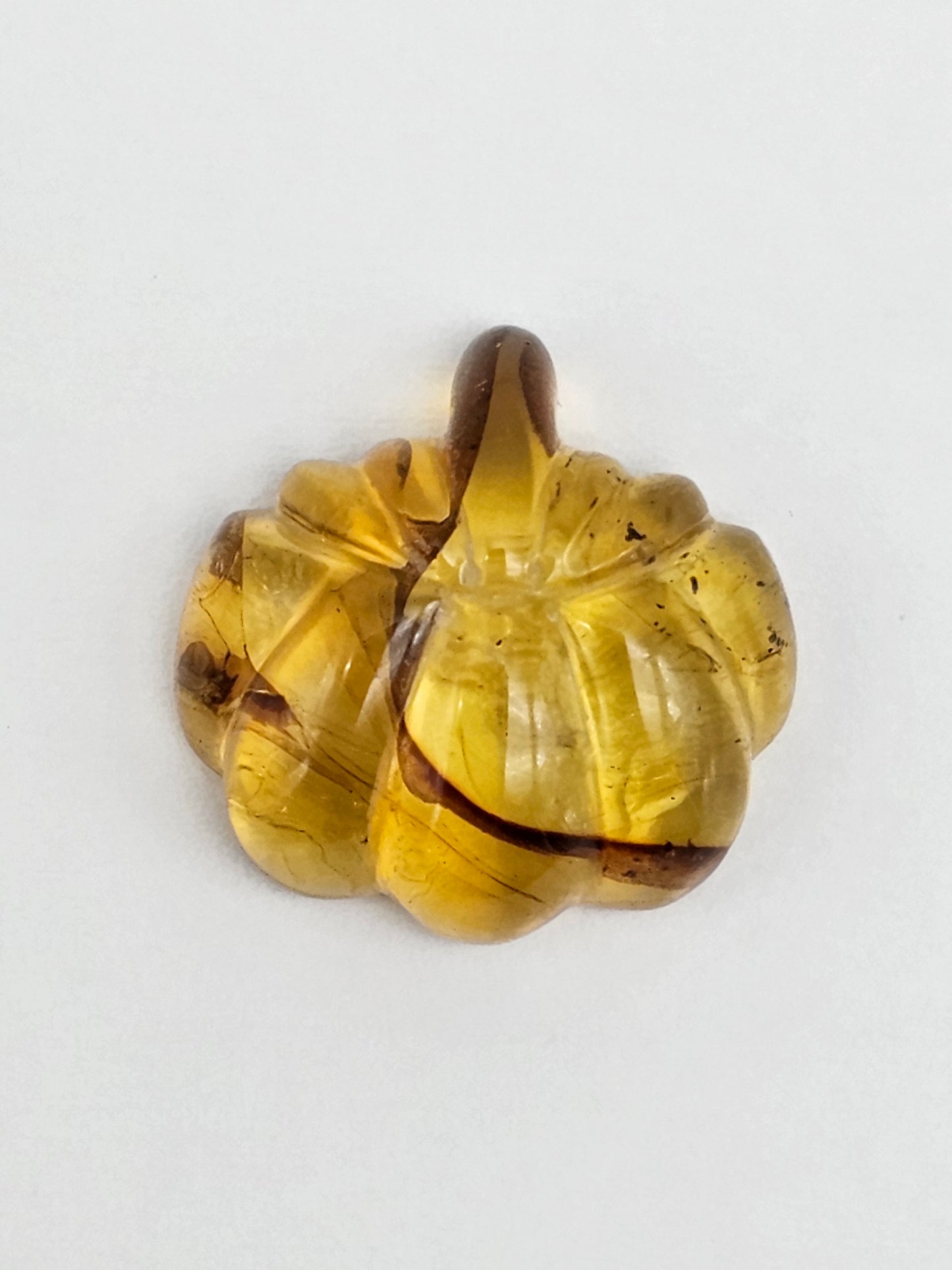 Amber pumpkin cabochon