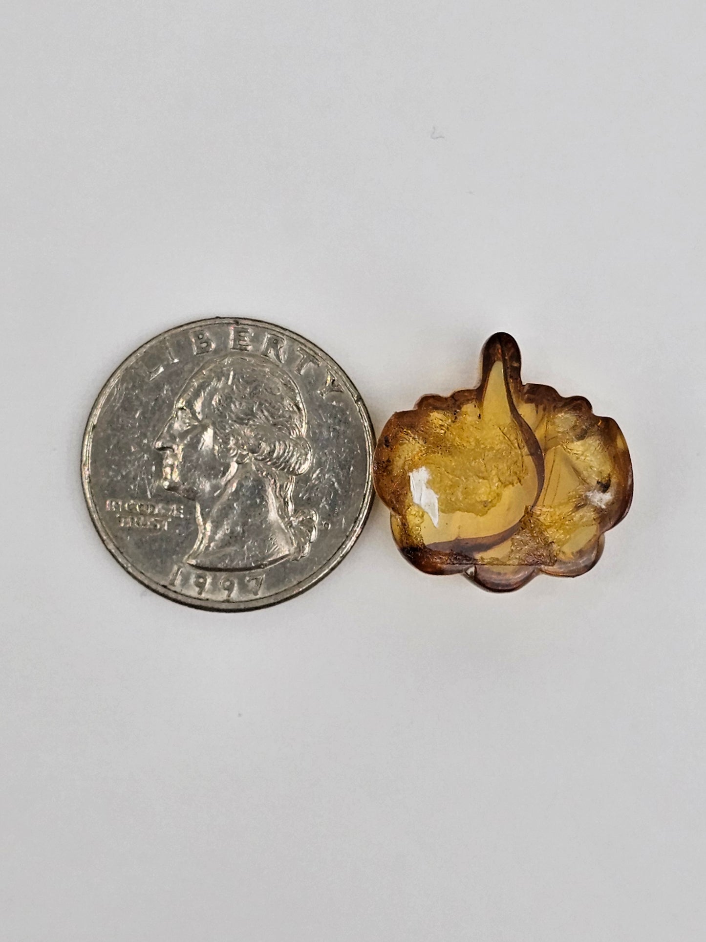 Amber pumpkin cabochon