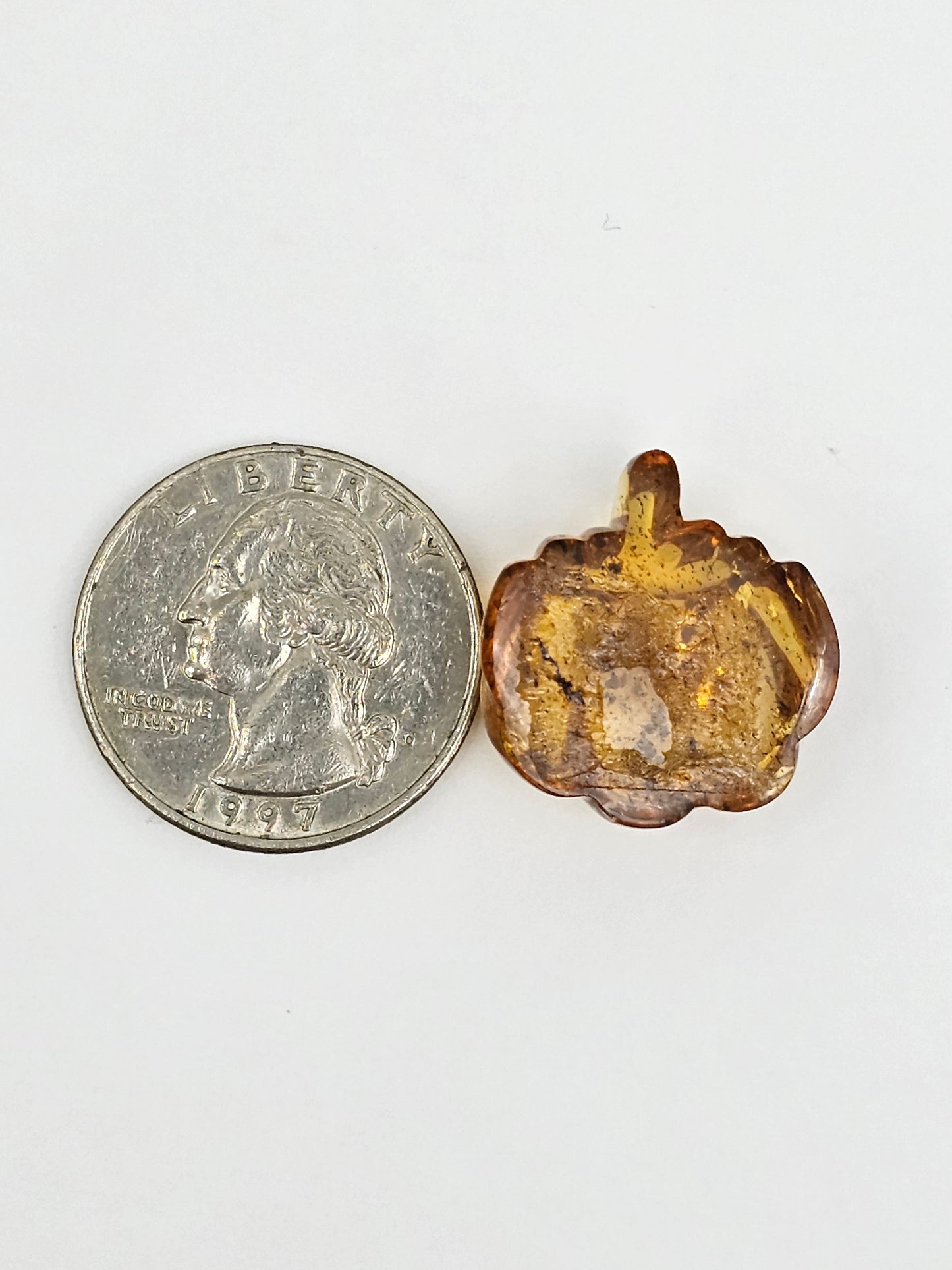 Amber pumpkin cabochon