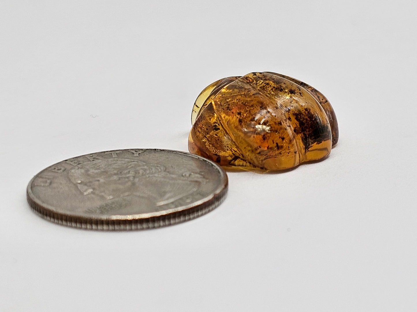 Amber pumpkin cabochon