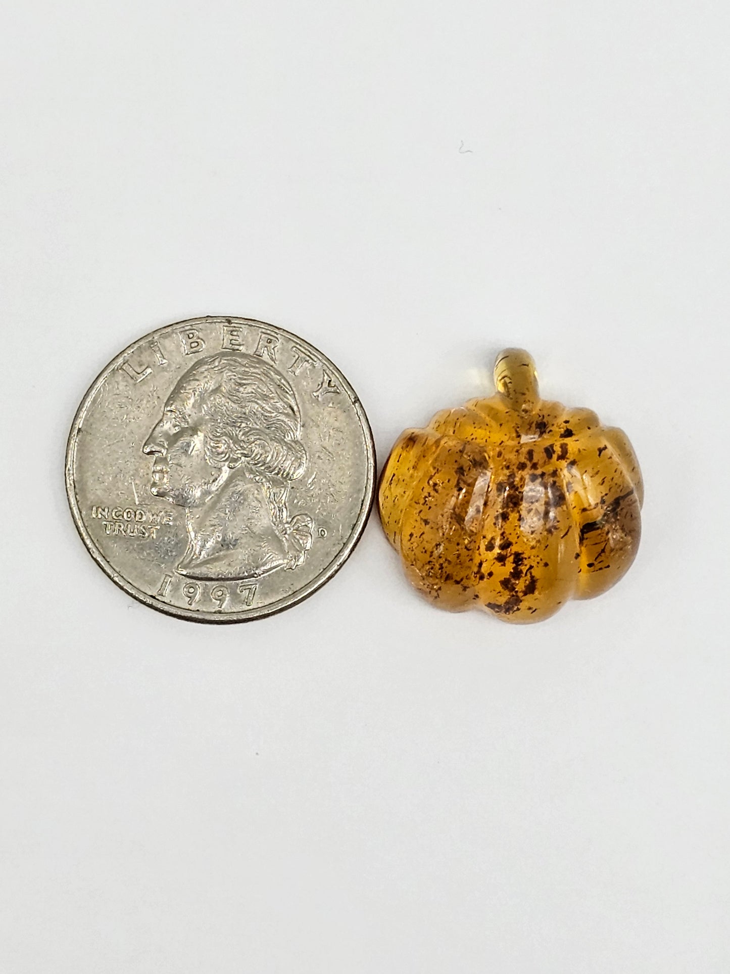 Amber pumpkin cabochon
