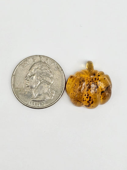 Amber pumpkin cabochon