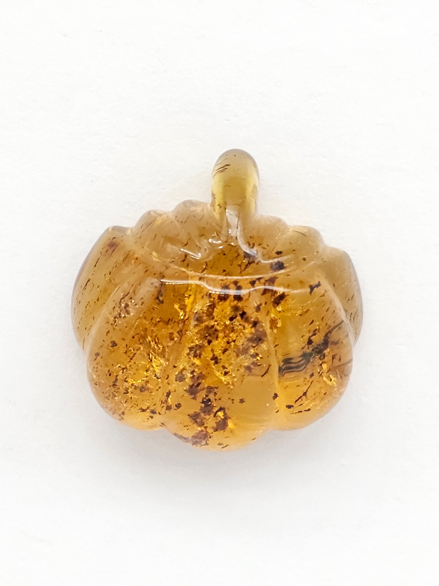 Amber pumpkin cabochon