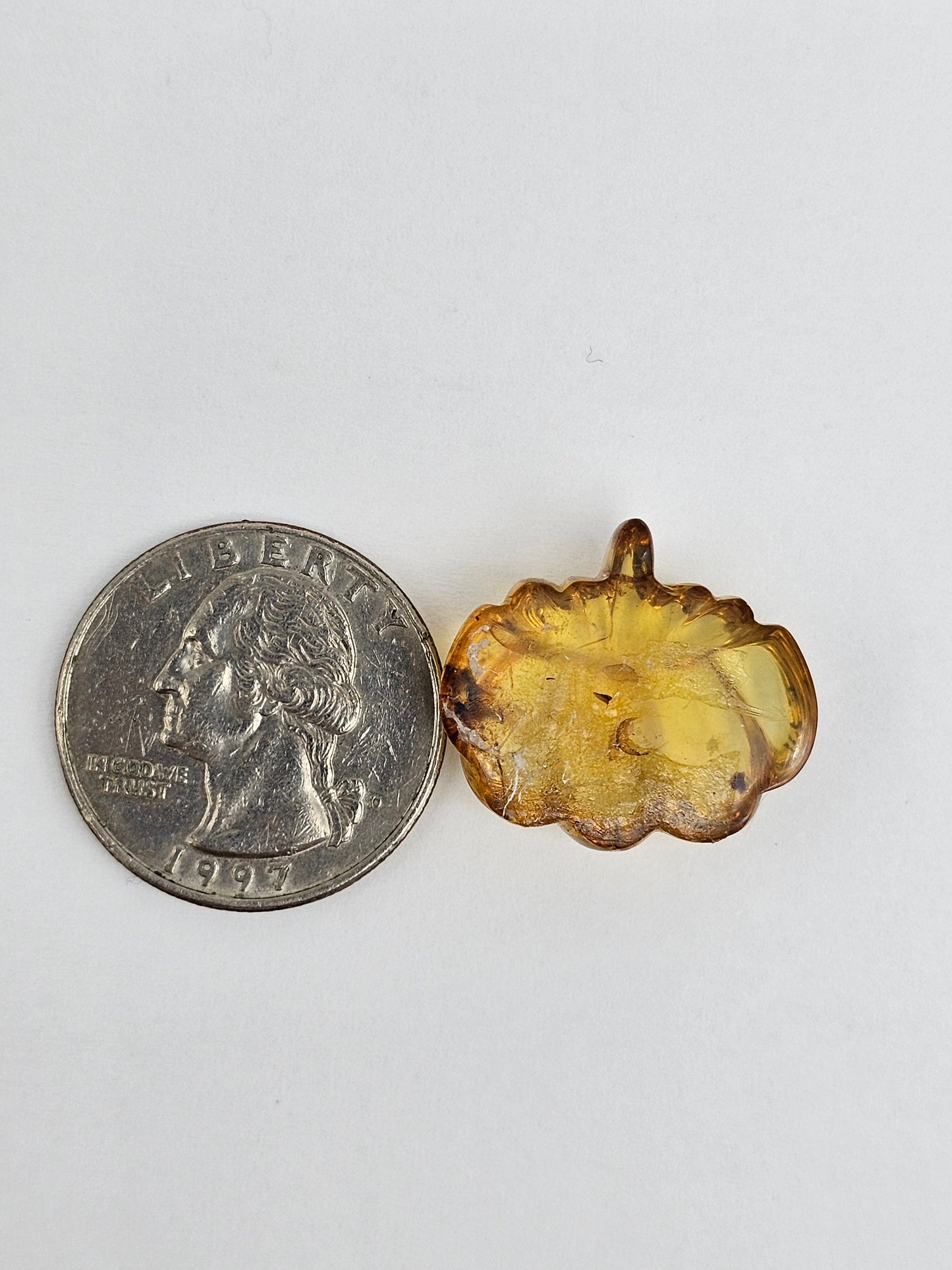 Amber pumpkin cabochon
