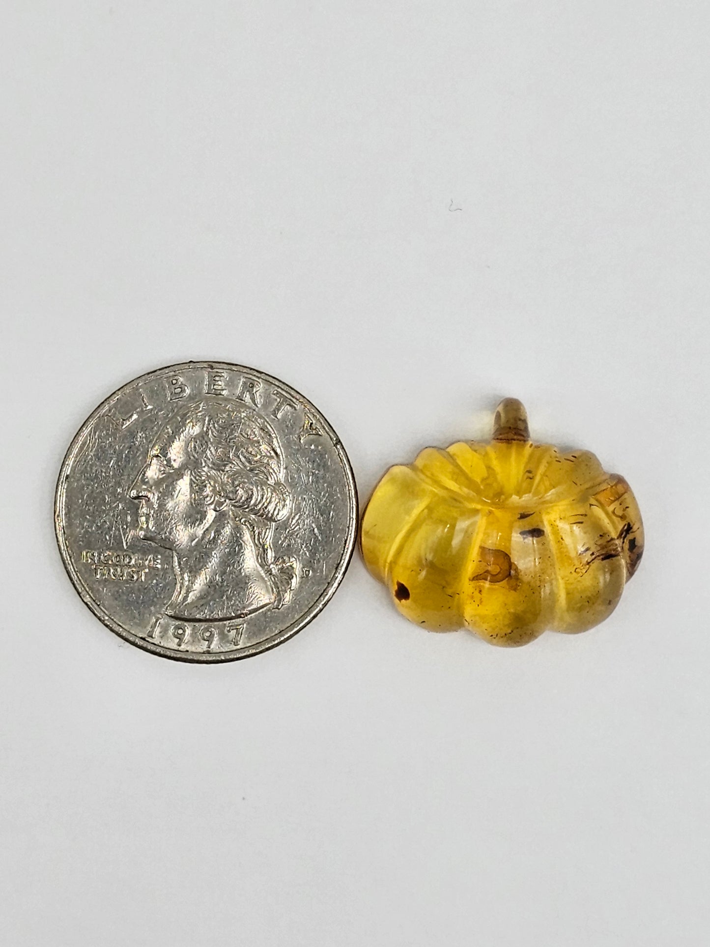 Amber pumpkin cabochon
