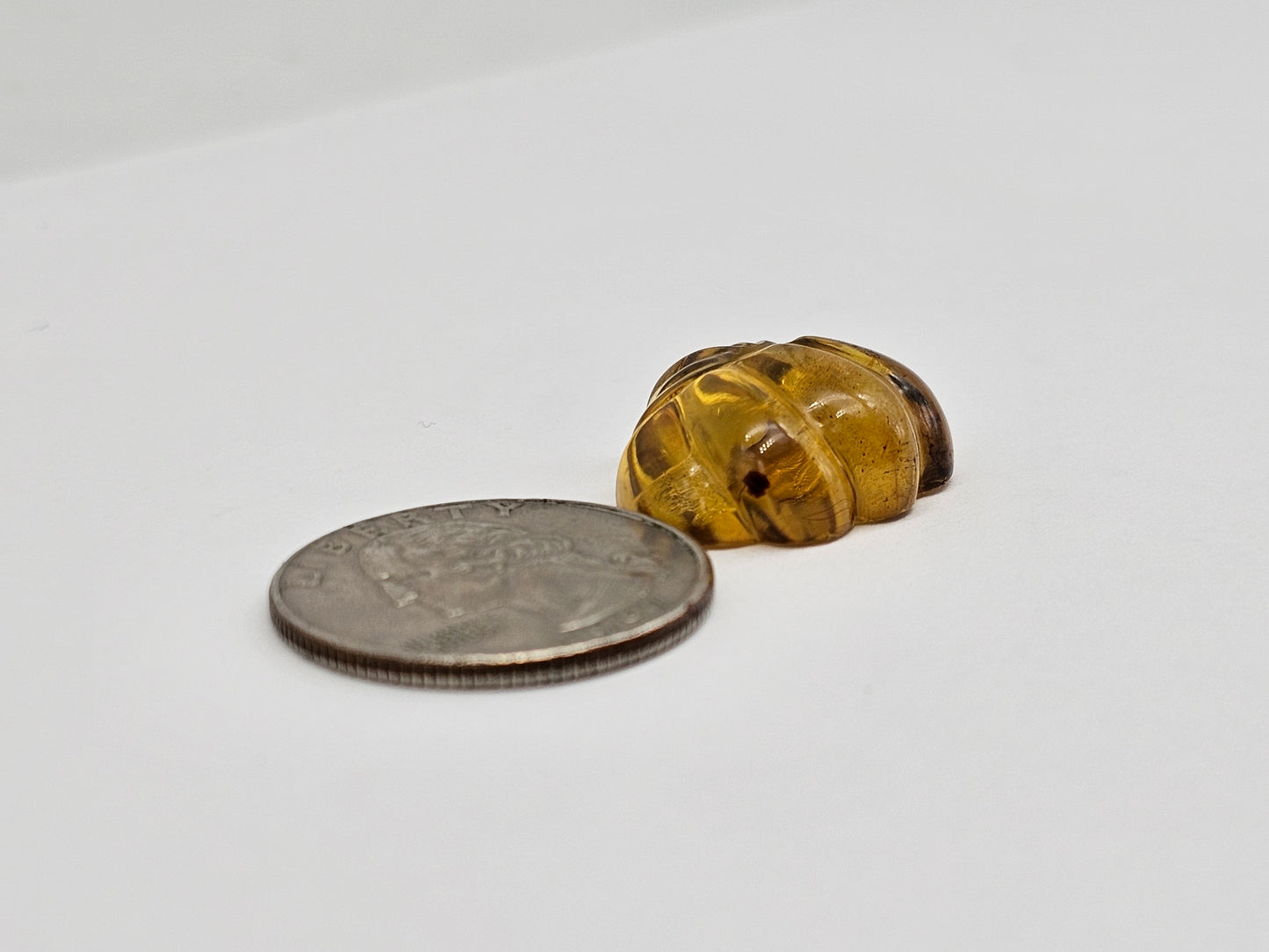 Amber pumpkin cabochon