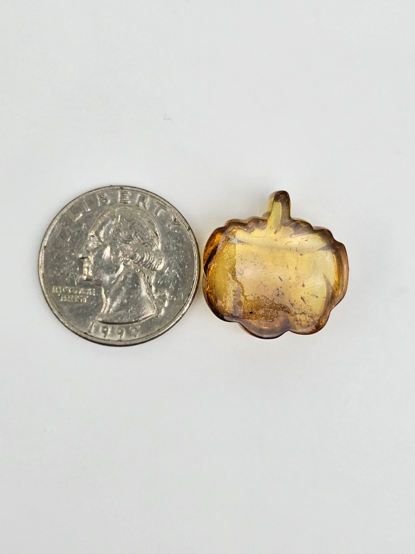 Amber pumpkin cabochon