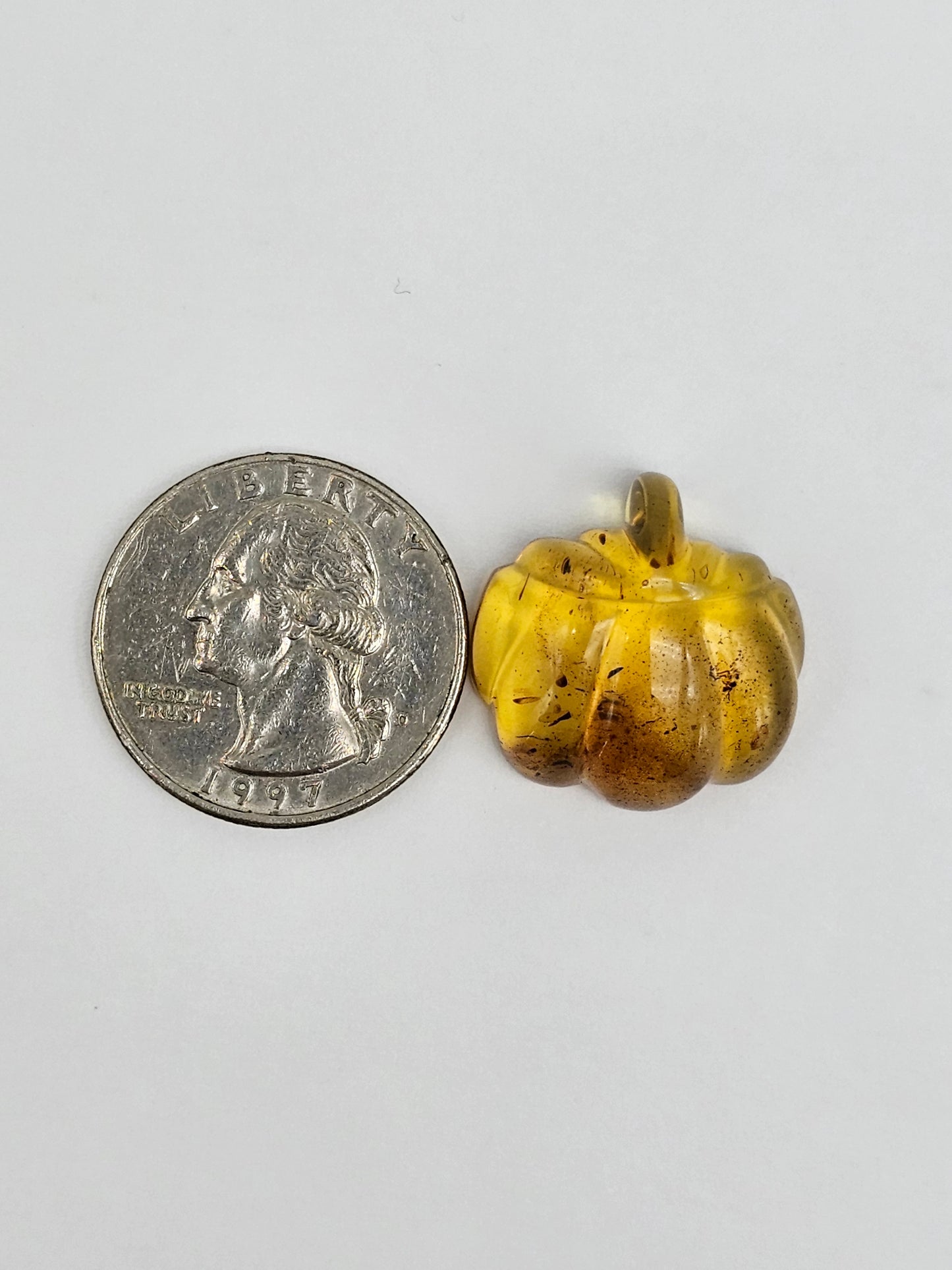 Amber pumpkin cabochon