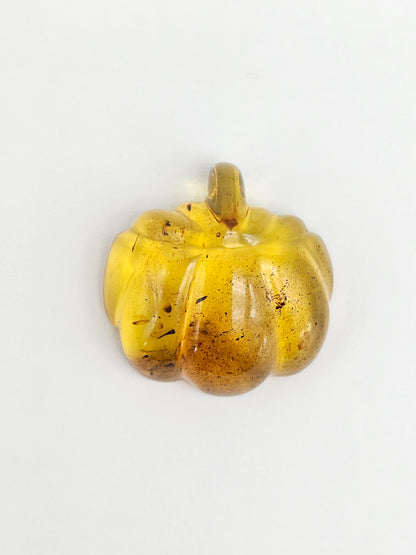 Amber pumpkin cabochon