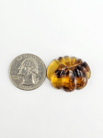 Amber pumpkin cabochon