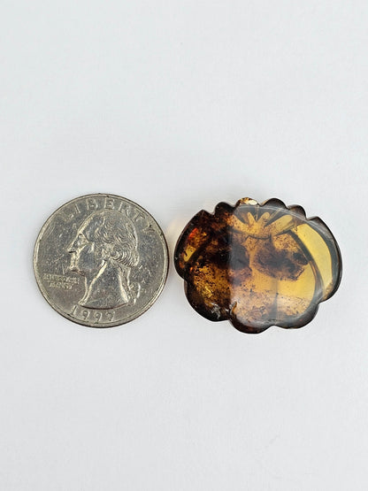 Amber pumpkin cabochon
