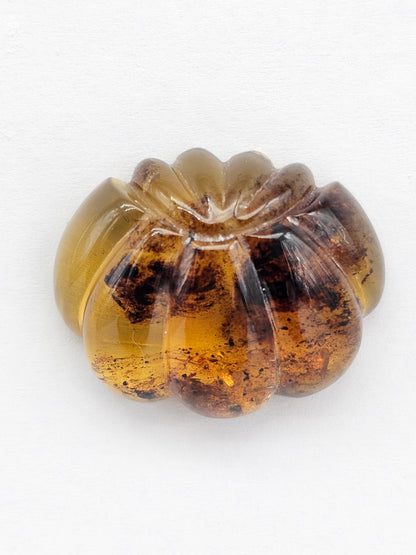 Amber pumpkin cabochon