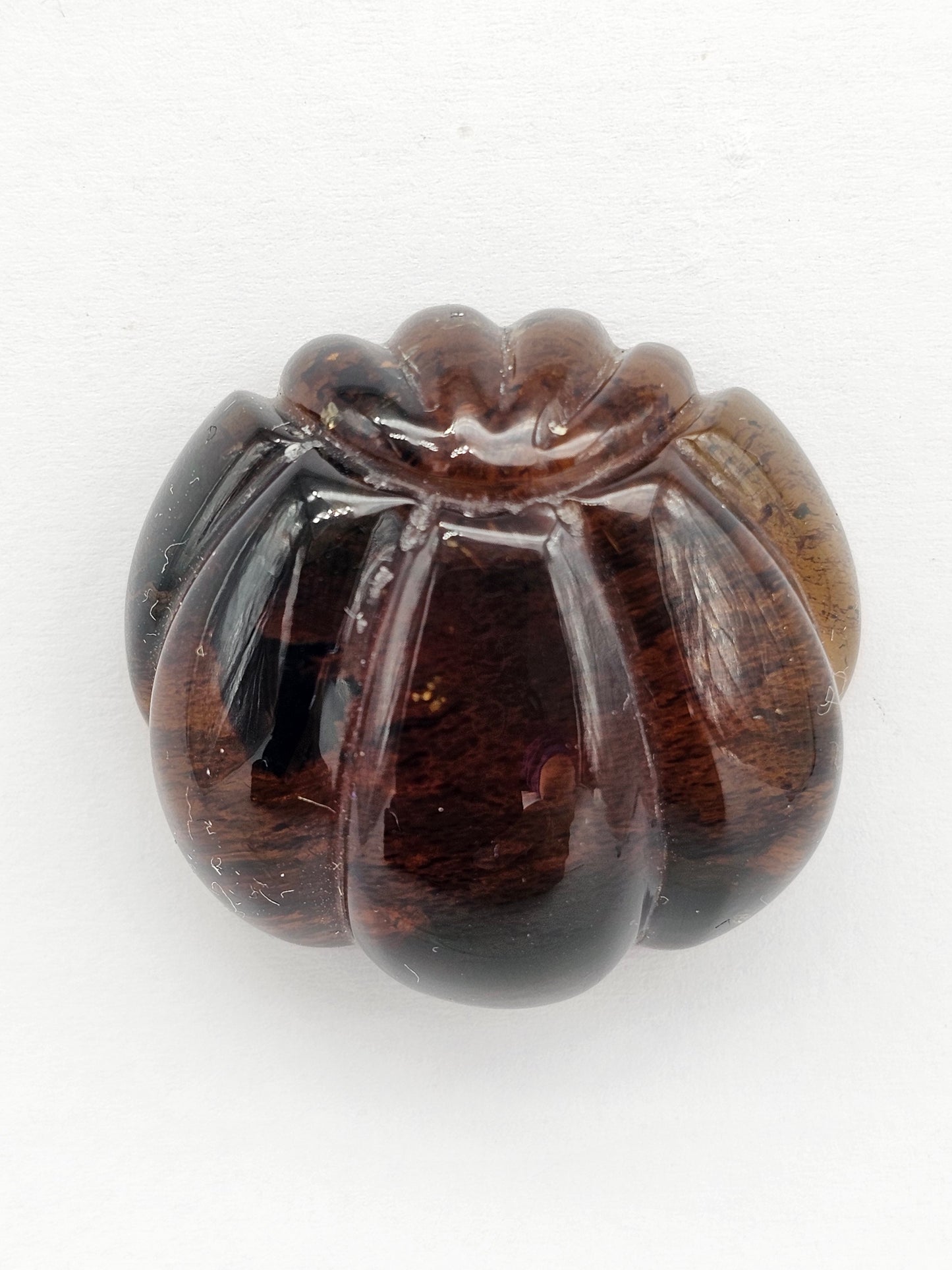 Amber pumpkin cabochon