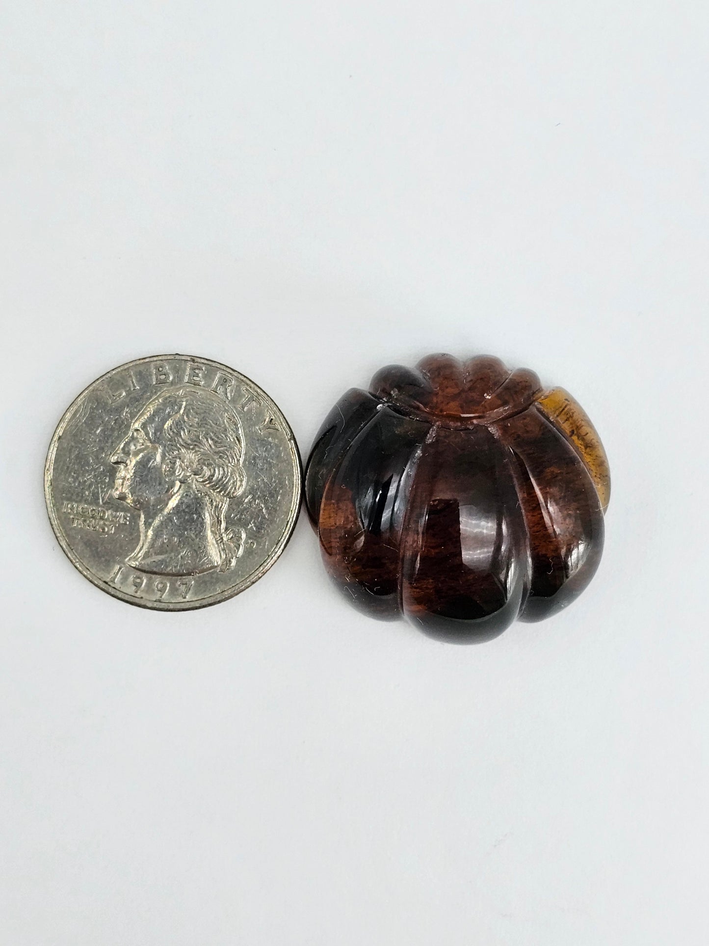 Amber pumpkin cabochon