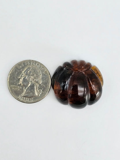 Amber pumpkin cabochon