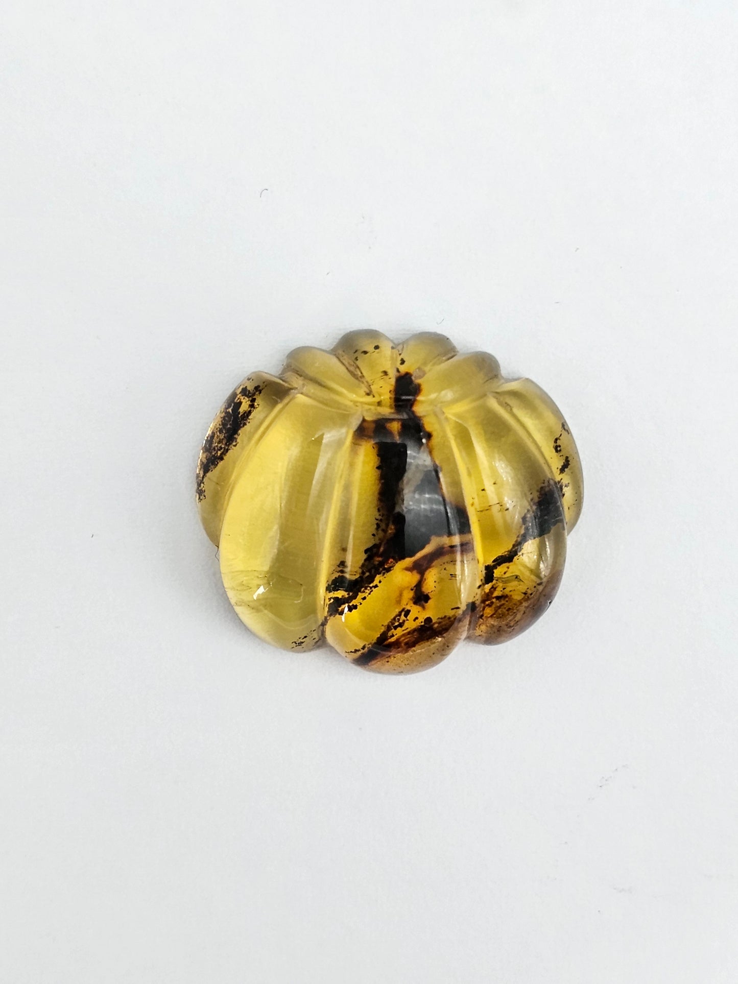 Amber pumpkin cabochon