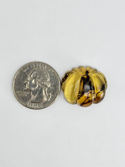 Amber pumpkin cabochon