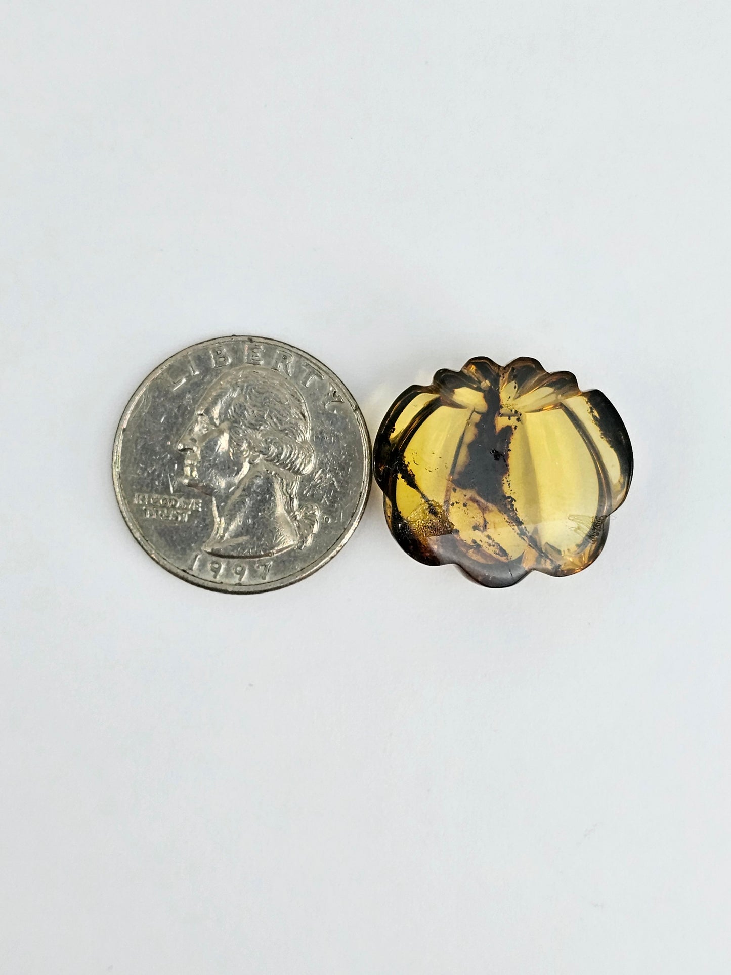 Amber pumpkin cabochon