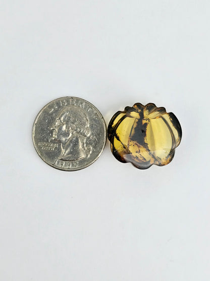 Amber pumpkin cabochon